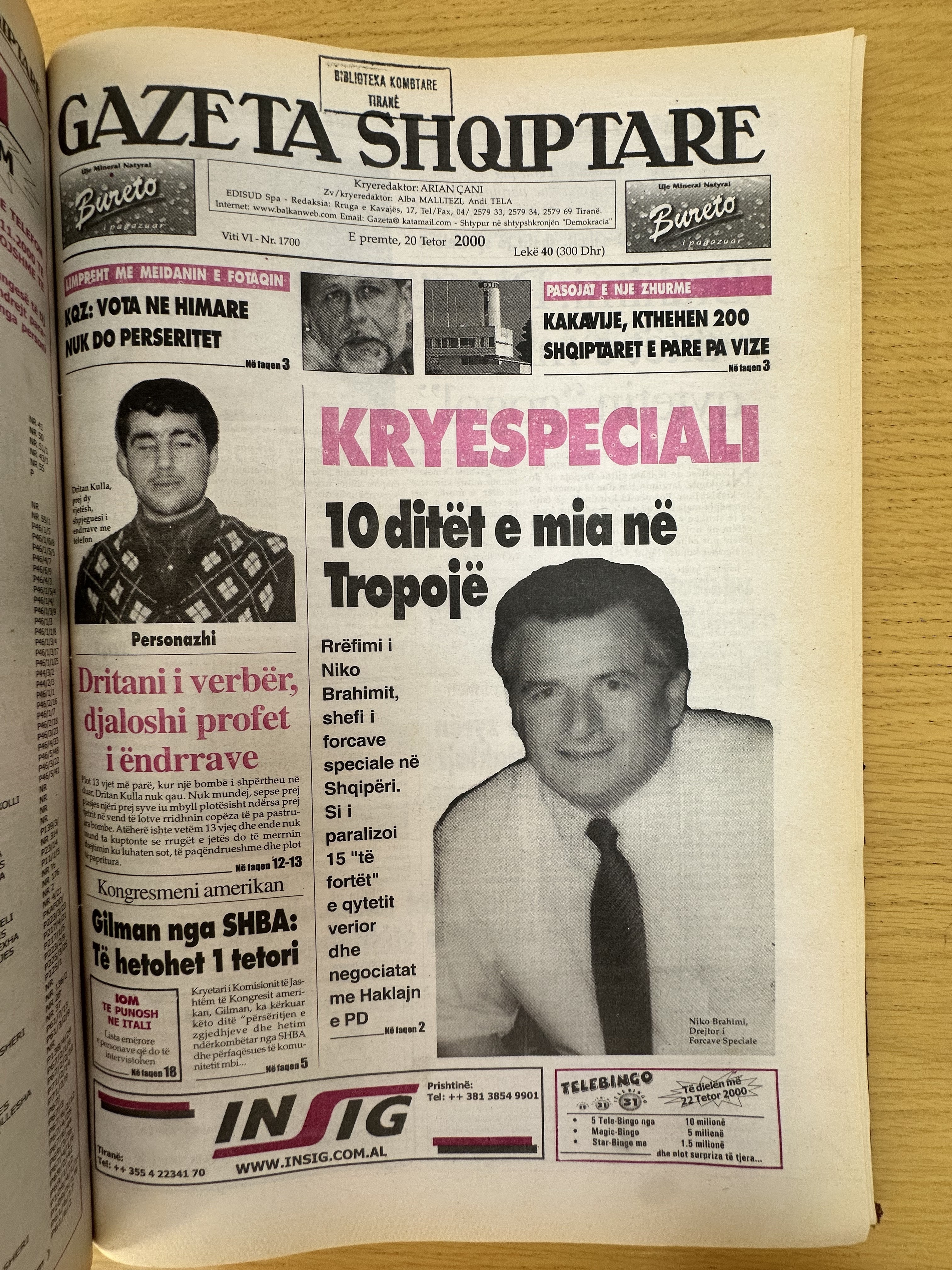 Gazeta Shqiptare 2000-10-20